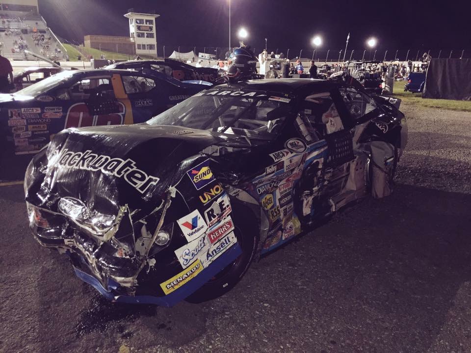 Dylan Martin took a hard hit at Lucas Oil Raceway